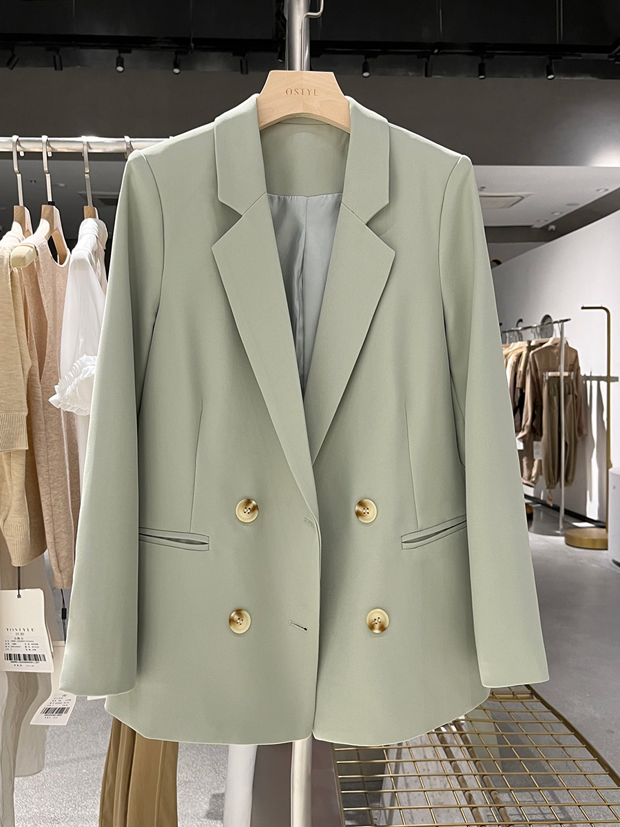 Women's Green Casual Suit Jacket - Trendy Spring Autumn Style for Petite Sizes, Chic Fashion Must-Have Women's Green Casual Suit Jacket - Trendy Spring Autumn Style for Petite Sizes, Chic Fashion Must-Have