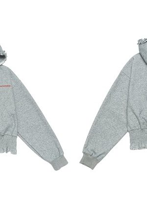 Women's Heartbeat Design Hooded Jacket - Spring Zippered Loose Fit Versatile Short Sweatshirt for Casual Y2K Style