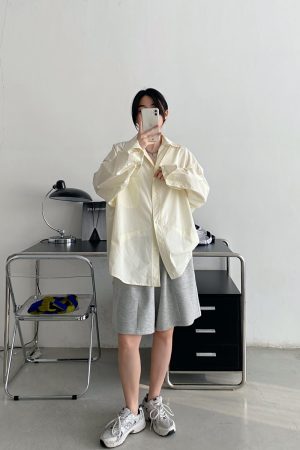 Women's High-End Casual Loose Long-Sleeve Shirt - Sun Grapefruit Cool Breeze Mid-Length Top for Spring/Summer