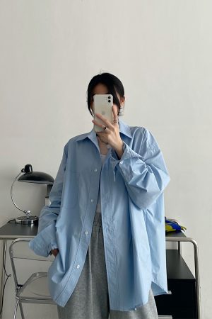 Women's High-End Casual Loose Long-Sleeve Shirt - Sun Grapefruit Cool Breeze Mid-Length Top for Spring/Summer