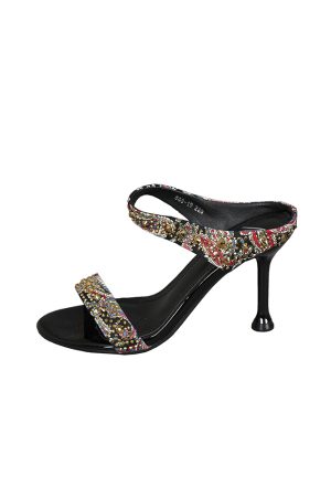 Women's High-Heeled One-Strap Slippers, Trendy Studded Summer Sandals, Versatile Cool Shoes for Outdoor Wear 2025