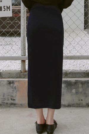 Women's High Waist Bodycon Midi Skirt with Front Slit - Versatile Korean Style Pencil Skirt for Spring Summer Fashion