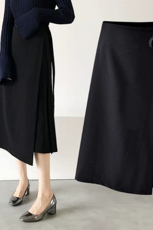 Women's High Waist Midi Strap Dress - Irregular Split A-Line Skirt for Spring Summer 2025