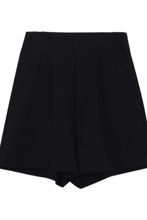 Women's High-Waisted A-Line Shorts, Versatile Wide-Leg Korean Style Casual Pants with Pockets, Slimming Fit