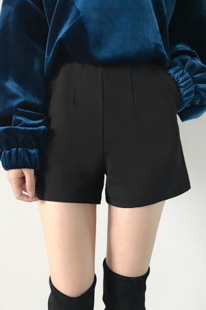 Women's High-Waisted A-Line Shorts, Versatile Wide-Leg Korean Style Casual Pants with Pockets, Slimming Fit