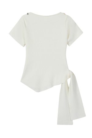 Women's Irregular Bohemian Short Sleeve Top - Unique Summer Outfit with Gorgeous Design for Trendy 90s and Y2K Style