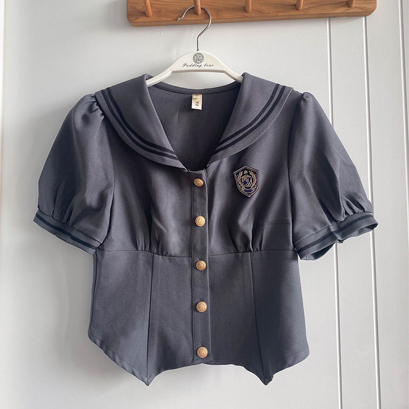 Women's Japanese Style Sailor Suit JK Uniform Shirt Set - Waist-Defined Long & Short Sleeve, Spring Summer 2024, College Style Women's Japanese Style Sailor Suit JK Uniform Shirt Set - Waist-Defined Long & Short Sleeve, Spring Summer 2024, College Style