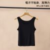 Women's Knitted Layering Vest, White Basic Camisole & Black Sleeveless Top - Trendy Summer Essentials for Chic Outfits
