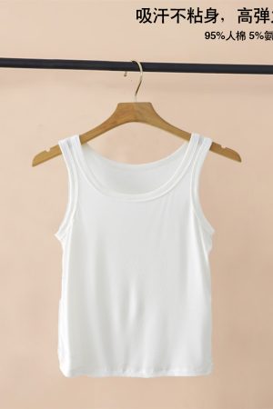 Women's Knitted Layering Vest, White Basic Camisole & Black Sleeveless Top - Trendy Summer Essentials for Chic Outfits