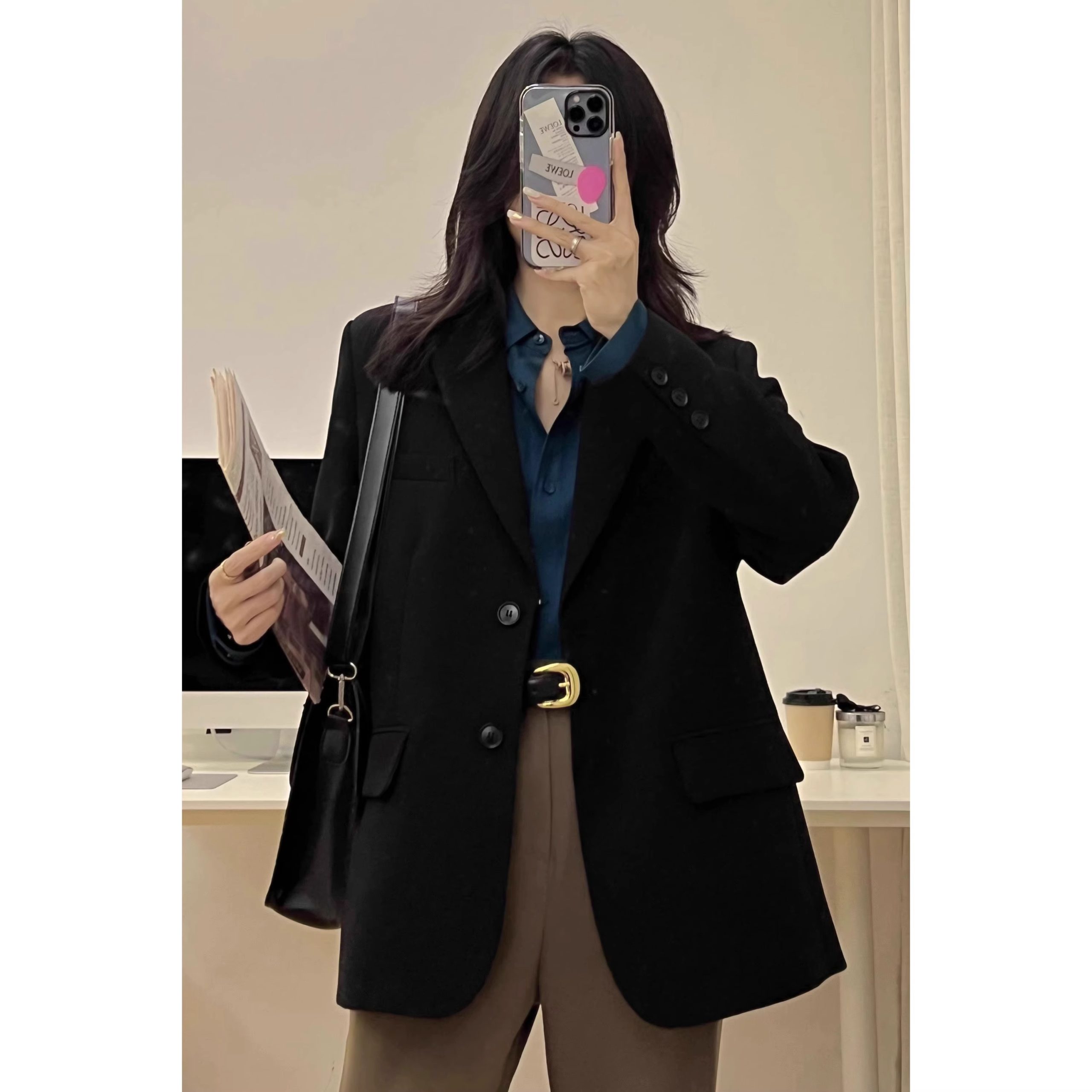 Women's Korean Style Petite Small Suit Jacket - High-End Street Style for Spring & Autumn 2025 - Trendy & Fashionable Women's Korean Style Petite Small Suit Jacket - High-End Street Style for Spring & Autumn 2025 - Trendy & Fashionable