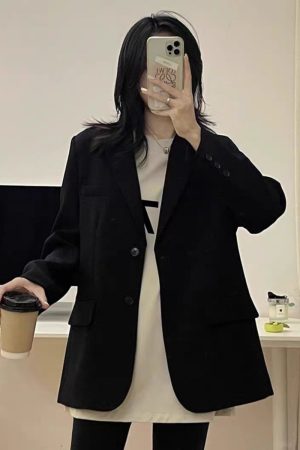 Women's Korean Style Petite Small Suit Jacket - High-End Street Style for Spring & Autumn 2025 - Trendy & Fashionable