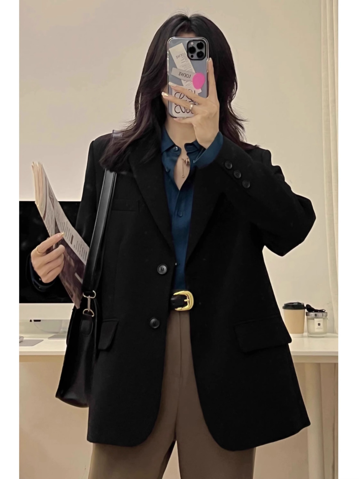 Women's Korean Style Petite Small Suit Jacket - High-End Street Style for Spring & Autumn 2025 - Trendy & Fashionable Women's Korean Style Petite Small Suit Jacket - High-End Street Style for Spring & Autumn 2025 - Trendy & Fashionable