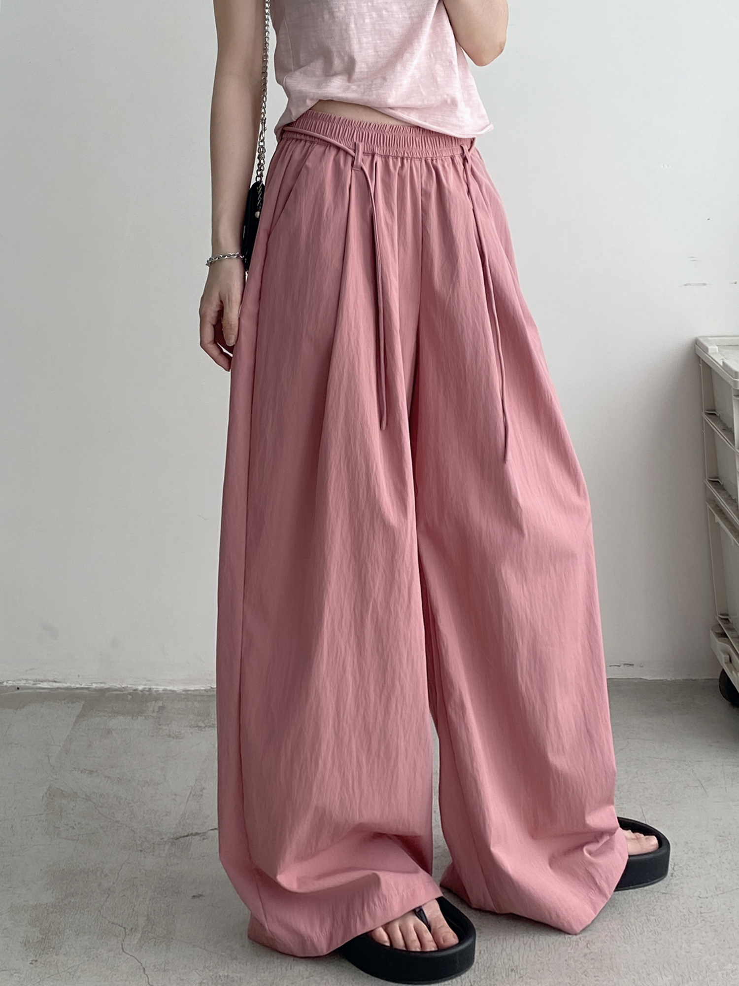 Women's Korean Style Summer Wide-Leg Pants - Loose High-Waisted Casual Floor-Length Trousers for Effortless Chic Women's Korean Style Summer Wide-Leg Pants - Loose High-Waisted Casual Floor-Length Trousers for Effortless Chic
