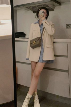 Women's Korean Style Unique Design Blazer, High-End Spring Autumn Suit, Trendy Small Blazer for 2025 Fashion