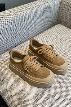 Women's Lace-Up Leopard Print Sneakers, Suede & Genuine Leather, Thick-Soled Casual Shoes, Trendy Spring 2025 Fashion Footwear