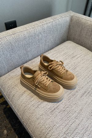 Women's Lace-Up Leopard Print Sneakers, Suede & Genuine Leather, Thick-Soled Casual Shoes, Trendy Spring 2025 Fashion Footwear