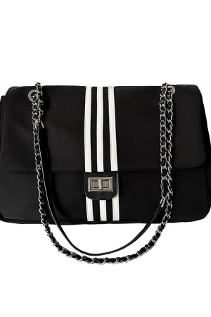 Women's Large Capacity Nylon Canvas Chain Tote Bag - 2024 New Commuting Crossbody Wanderer Style