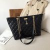 Women's Large Capacity Single-Shoulder Bag, Trendy 2025 Korean Style Crossbody with Embroidered Chain, Versatile Bucket Bag