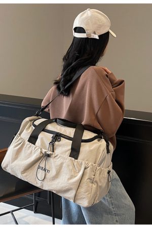 Women's Large Capacity Travel Sports Gym Bag - Lightweight Portable Hand-Held Shoulder Crossbody Luggage