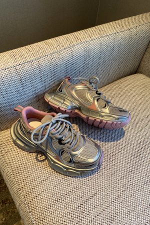 Women's Lightweight Breathable Mesh Lace-Up Dad Shoes - 2025 New Thick-Soled Sports Leisure Footwear for Comfort and Style