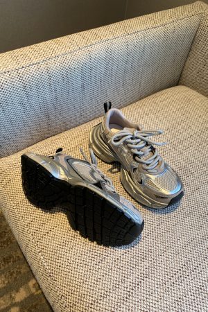 Women's Lightweight Breathable Mesh Lace-Up Dad Shoes - 2025 New Thick-Soled Sports Leisure Footwear for Comfort and Style