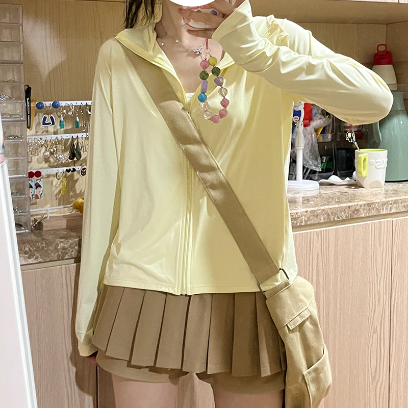 Women's Lightweight Hooded Sun Protection Jacket - UPF 50+ Ice Silk Breathable Cape Cardigan for Summer Outdoor Wear Women's Lightweight Hooded Sun Protection Jacket - UPF 50+ Ice Silk Breathable Cape Cardigan for Summer Outdoor Wear