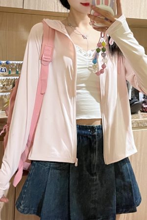 Women's Lightweight Hooded Sun Protection Jacket - UPF 50+ Ice Silk Breathable Cape Cardigan for Summer Outdoor Wear