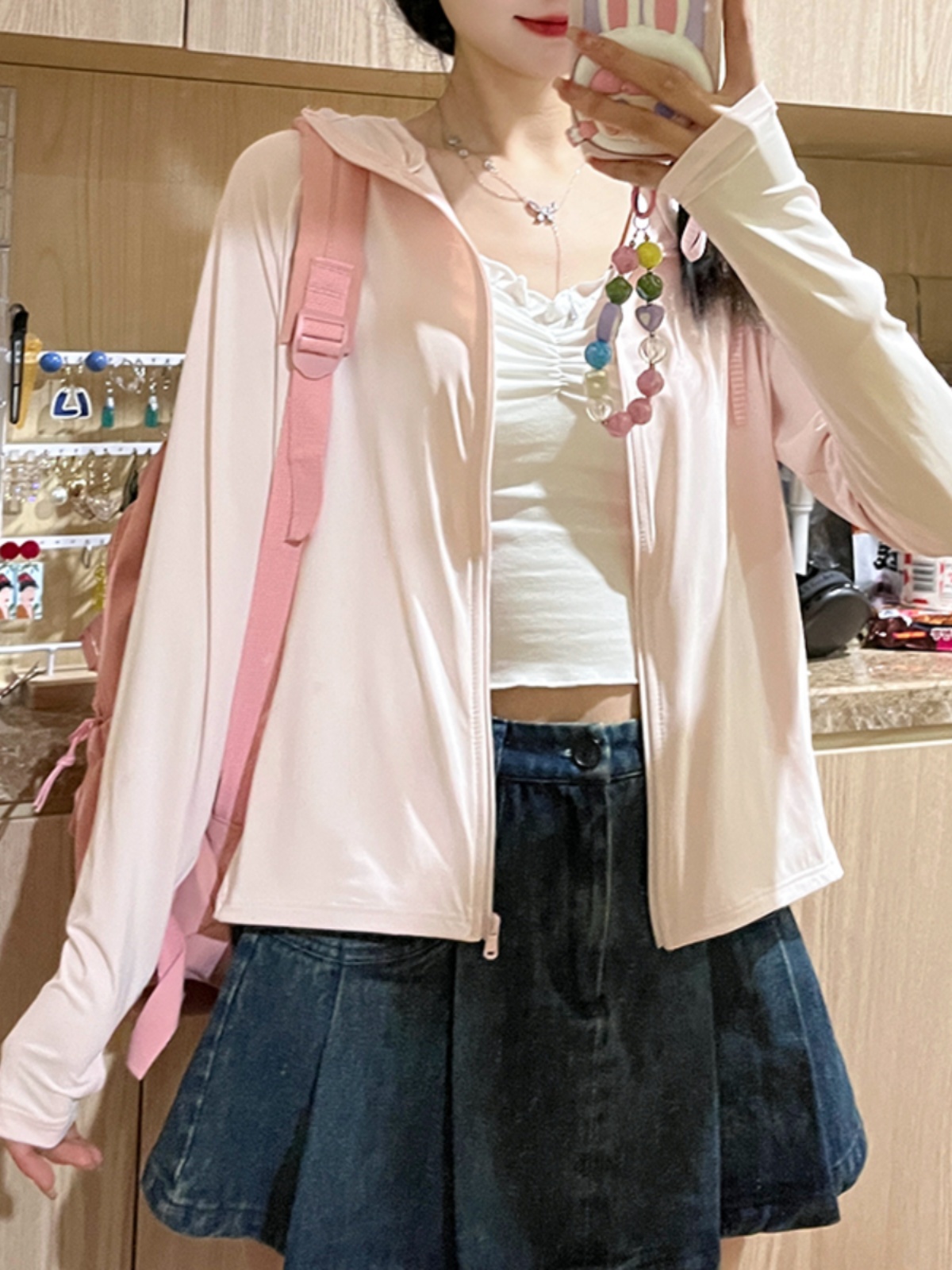 Women's Lightweight Hooded Sun Protection Jacket - UPF 50+ Ice Silk Breathable Cape Cardigan for Summer Outdoor Wear Women's Lightweight Hooded Sun Protection Jacket - UPF 50+ Ice Silk Breathable Cape Cardigan for Summer Outdoor Wear