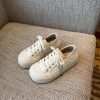 Women's Little White Lace-Up Sneakers - 2025 Trendy Ugly Cute Genuine Leather Casual Shoes with Thick Sole and Height-Increasing Design