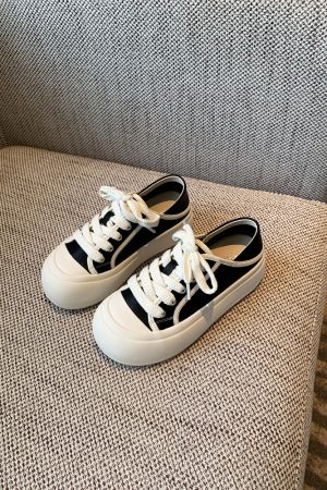 Women's Little White Lace-Up Sneakers - 2025 Trendy Ugly Cute Genuine Leather Casual Shoes with Thick Sole and Height-Increasing Design