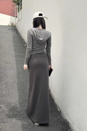 Women's Long High-Waisted A-Line Skirt, Slimming Floor-Length Liquid Ammonia Cotton, Summer Fashion, Elegant Style