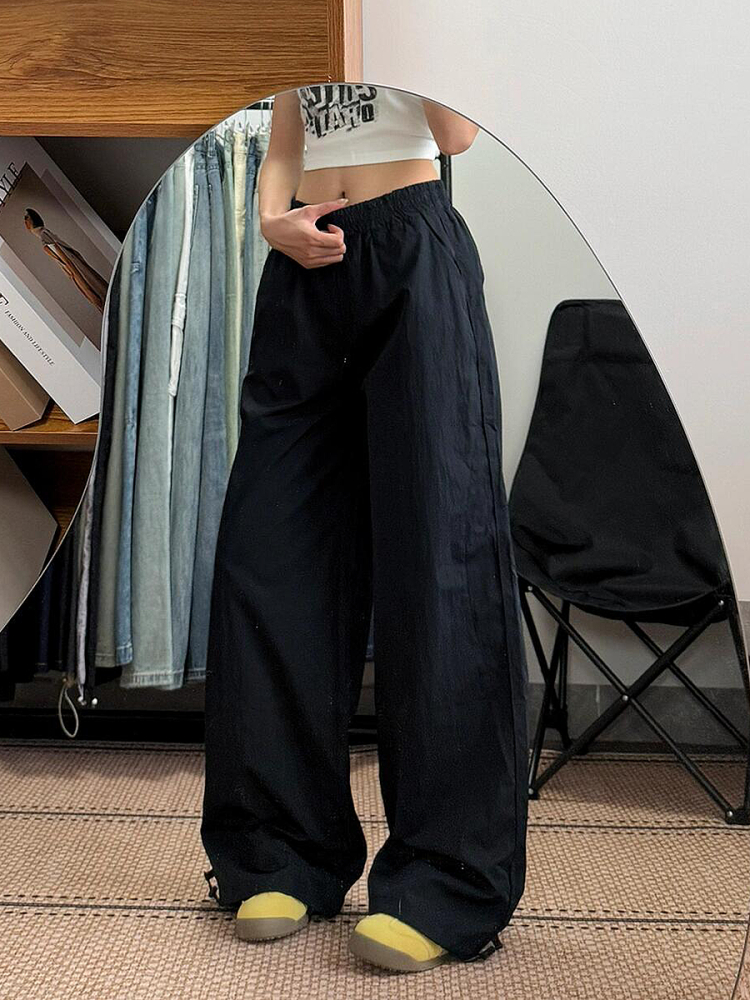 Women's Loose Fit Cargo Pants - Thin, Quick-Dry, Straight-Leg, Wide-Leg Casual Sports Pants for Summer 2025, Versatile American Style Women's Loose Fit Cargo Pants - Thin, Quick-Dry, Straight-Leg, Wide-Leg Casual Sports Pants for Summer 2025, Versatile American Style