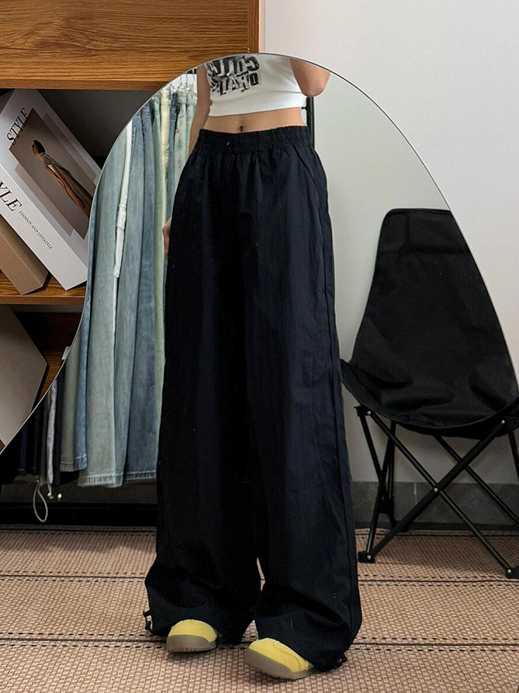 Women's Loose Fit Cargo Pants - Thin, Quick-Dry, Straight-Leg, Wide-Leg Casual Sports Pants for Summer 2025, Versatile American Style Women's Loose Fit Cargo Pants - Thin, Quick-Dry, Straight-Leg, Wide-Leg Casual Sports Pants for Summer 2025, Versatile American Style