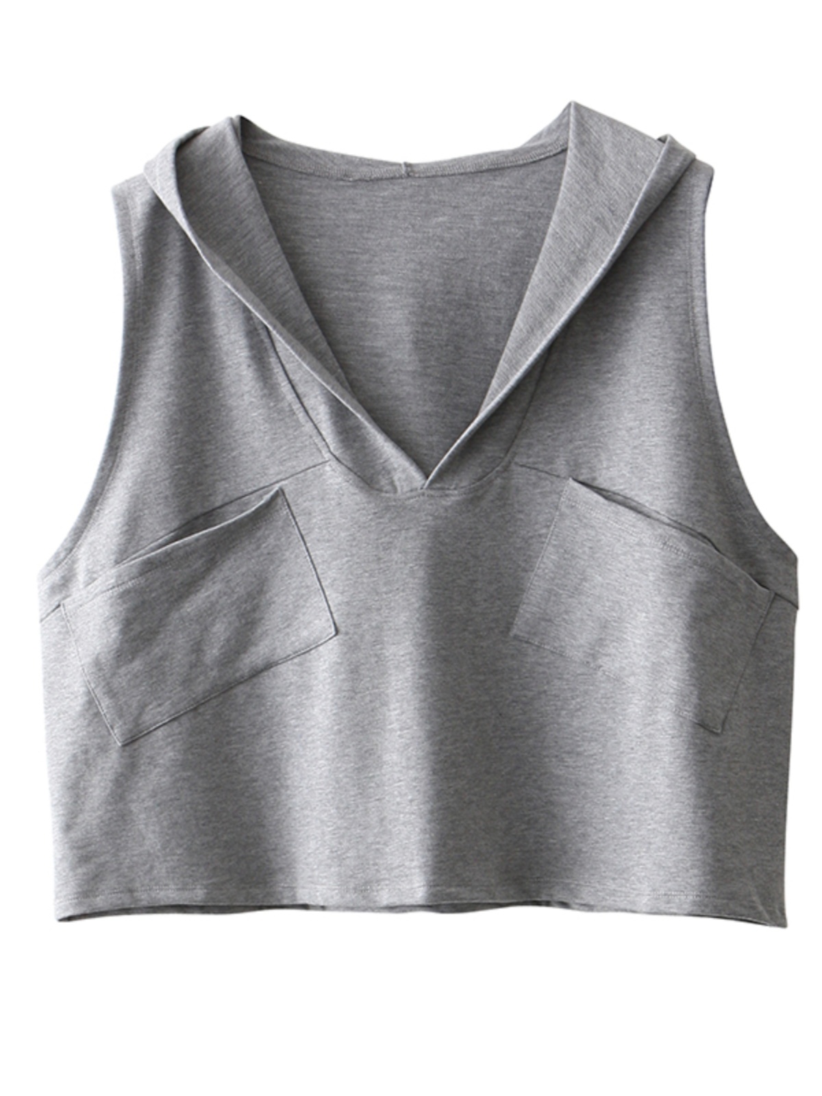 Women's Loose-Fitting Pure Cotton Sleeveless Hoodie Vest with Pockets - Casual Sports Top for Everyday Wear Women's Loose-Fitting Pure Cotton Sleeveless Hoodie Vest with Pockets - Casual Sports Top for Everyday Wear