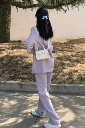 Women's Loose Korean-Style Blazer Suit Set for Autumn 2025, Casual Professional Fashion Wear