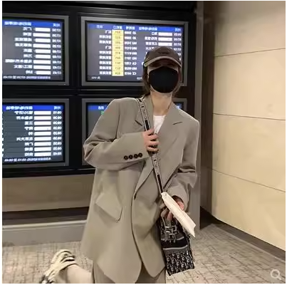 Women's Loose Korean-Style Blazer Suit Set for Autumn 2025, Casual Professional Fashion Wear Women's Loose Korean-Style Blazer Suit Set for Autumn 2025, Casual Professional Fashion Wear