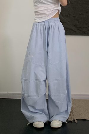 Womenâ€™s Loose Straight Wide-Leg Striped Casual Sports Pants - Summer Dance Jazz Pants in American Work Style