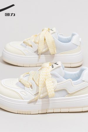 Women's Mesh Breathable Thick-Soled Board Shoes - 2025 Summer Trendy Versatile White Sneakers for Casual Style