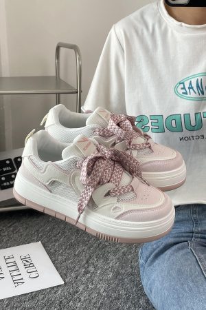 Women's Mesh Breathable Thick-Soled Board Shoes - 2025 Summer Trendy Versatile White Sneakers for Casual Style