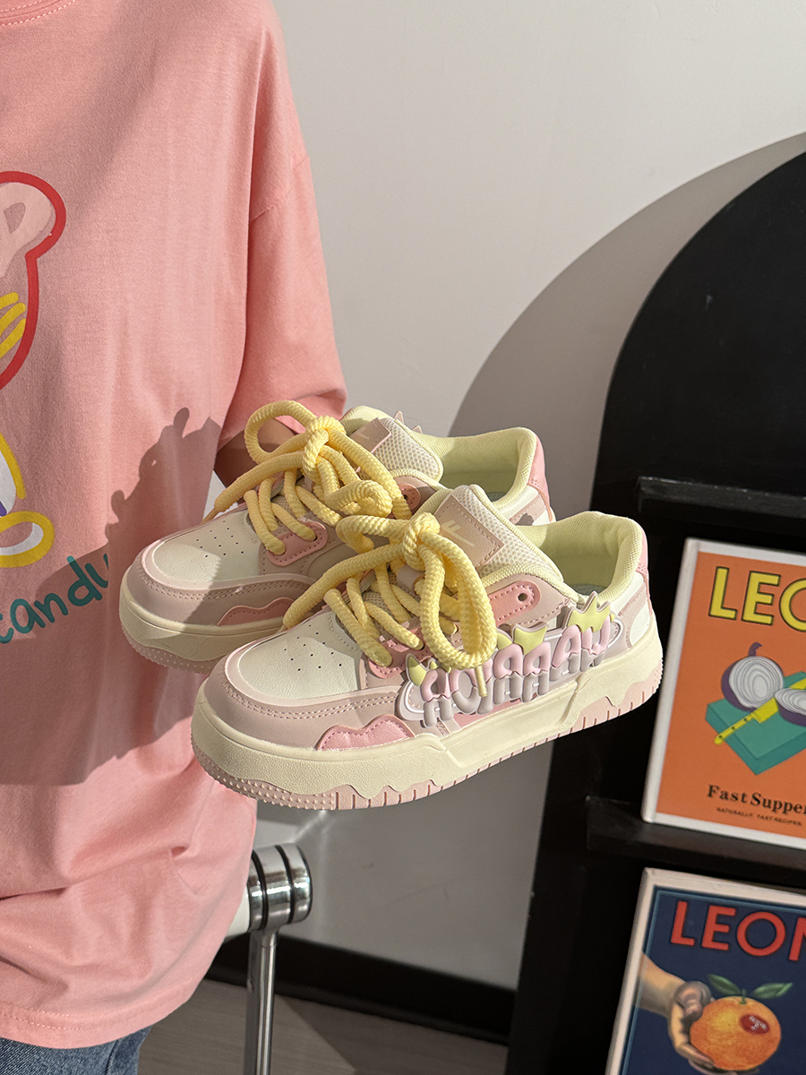 Women's Mesh Dopamine Board Shoes with Ice Cream Sole - Breathable Soft Bottom Sports Shoes for Summer Fun Women's Mesh Dopamine Board Shoes with Ice Cream Sole - Breathable Soft Bottom Sports Shoes for Summer Fun