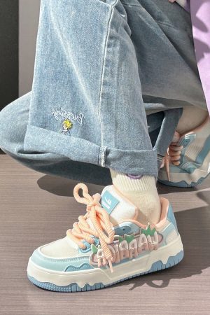 Women's Mesh Dopamine Board Shoes with Ice Cream Sole - Breathable Soft Bottom Sports Shoes for Summer Fun