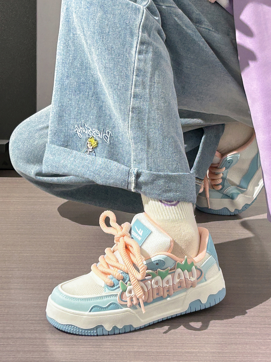 Women's Mesh Dopamine Board Shoes with Ice Cream Sole - Breathable Soft Bottom Sports Shoes for Summer Fun Women's Mesh Dopamine Board Shoes with Ice Cream Sole - Breathable Soft Bottom Sports Shoes for Summer Fun