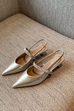 Women's Mid-Heel Open-Toe Sandals - 2025 Summer One-Strap Backless Design for Skirts - Trendy Fashion Footwear