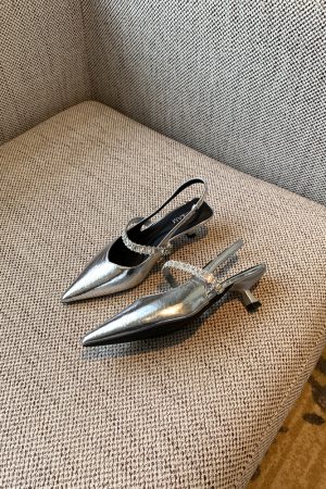 Women's Mid-Heel Open-Toe Sandals - 2025 Summer One-Strap Backless Design for Skirts - Trendy Fashion Footwear