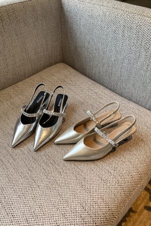 Women's Mid-Heel Open-Toe Sandals - 2025 Summer One-Strap Backless Design for Skirts - Trendy Fashion Footwear