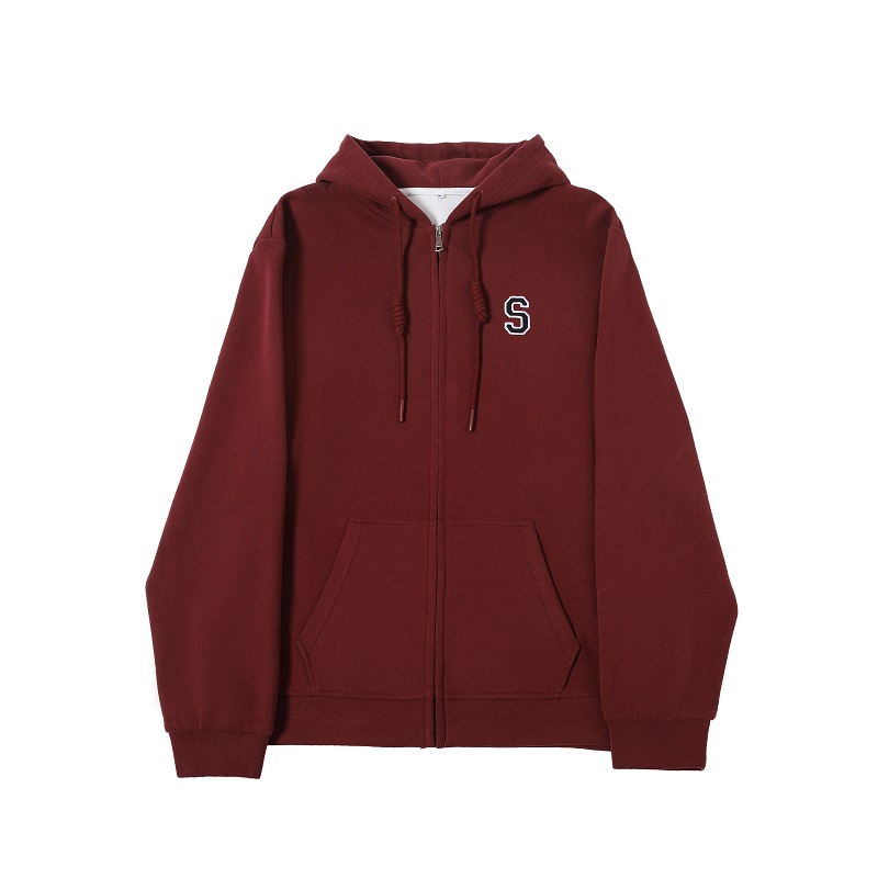 Women's Navy Blue Loose Hooded Sweatshirt, Wine Red Thick Zip-Up Cardigan, Light Gray JK Jacket for Spring & Autumn Fashion Women's Navy Blue Loose Hooded Sweatshirt, Wine Red Thick Zip-Up Cardigan, Light Gray JK Jacket for Spring & Autumn Fashion