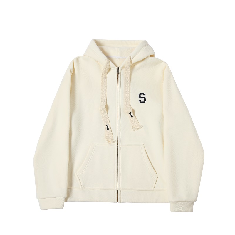 Women's Navy Blue Loose Hooded Sweatshirt, Wine Red Thick Zip-Up Cardigan, Light Gray JK Jacket for Spring & Autumn Fashion Women's Navy Blue Loose Hooded Sweatshirt, Wine Red Thick Zip-Up Cardigan, Light Gray JK Jacket for Spring & Autumn Fashion