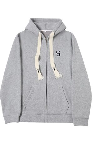 Women's Navy Blue Loose Hooded Sweatshirt, Wine Red Thick Zip-Up Cardigan, Light Gray JK Jacket for Spring & Autumn Fashion