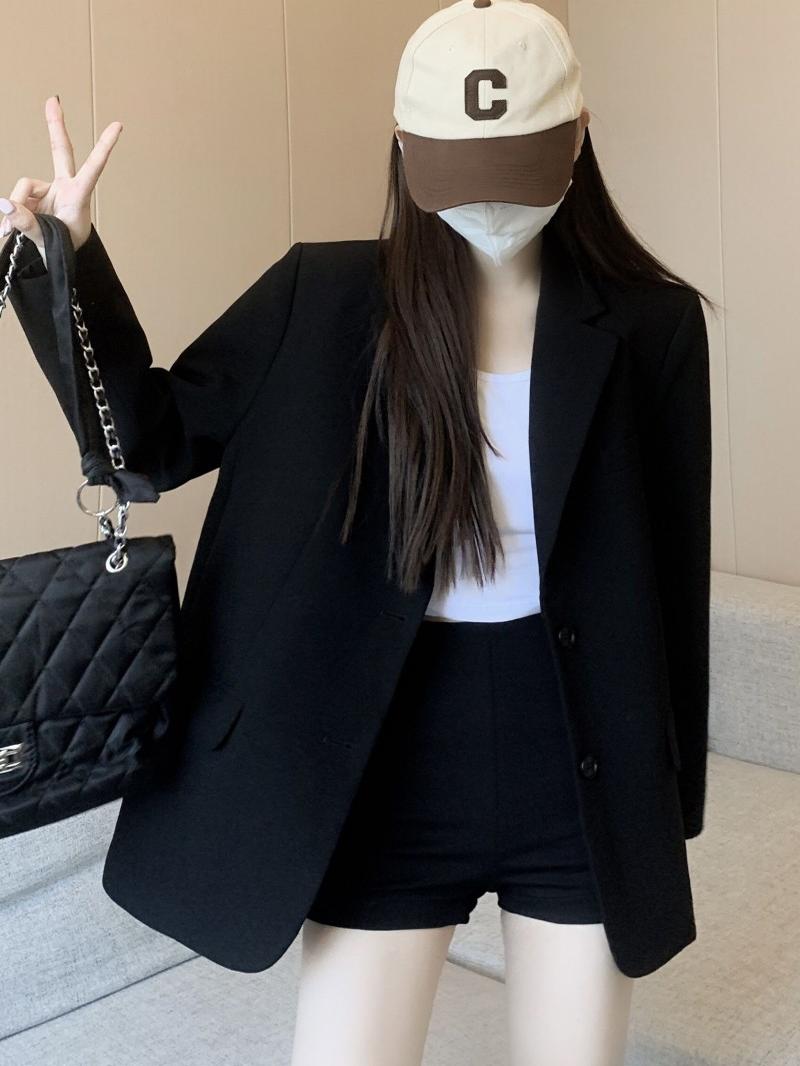 Women's Oversized Black Suit Jacket - Casual High-End Blazer for Petite Sizes, Spring Autumn 2025 Fashion Women's Oversized Black Suit Jacket - Casual High-End Blazer for Petite Sizes, Spring Autumn 2025 Fashion