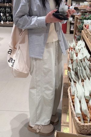 Women's Plus Size 3/4 Balloon Pants - Slimming Loose Wide Leg Casual Trousers in Japanese Style for Short Individuals